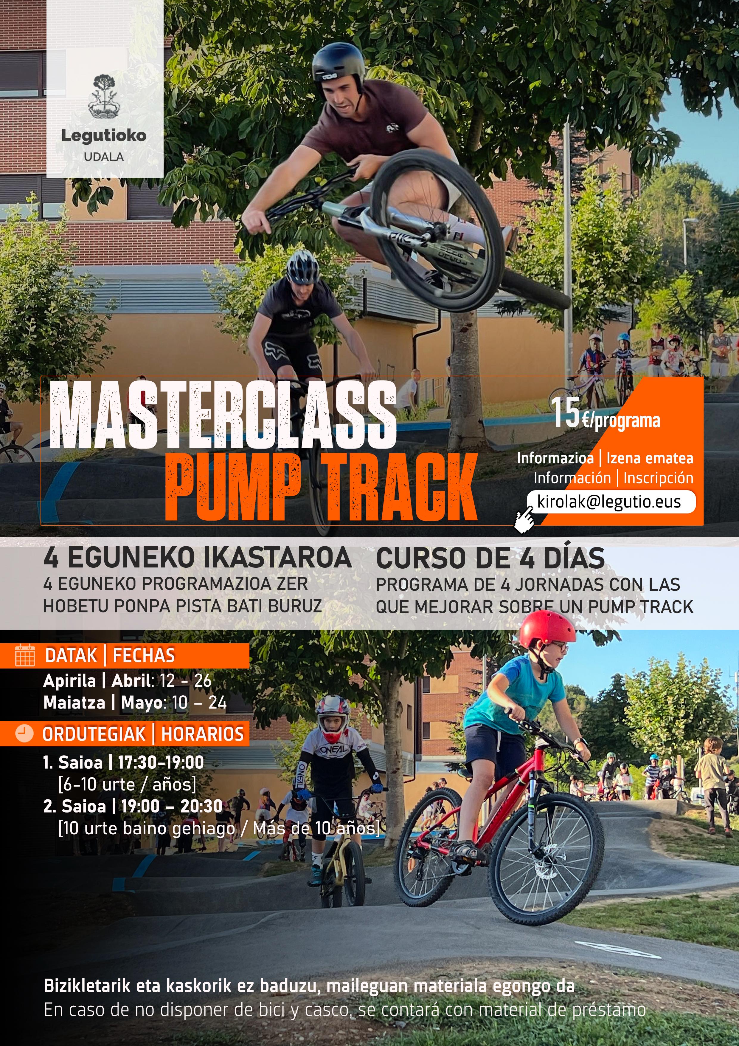 PUMPTRACK MASTERCLASS. Curso De 4 Viernes | Ayuntamiento De Legutio